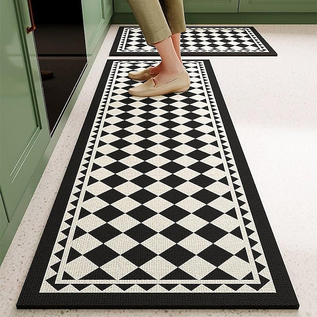 Kitchen Floor Mats Lattice Non-Slip Waterproof And Oil-Proof Mats Dirt-Resistant High-End Diatom MudFoot Pads