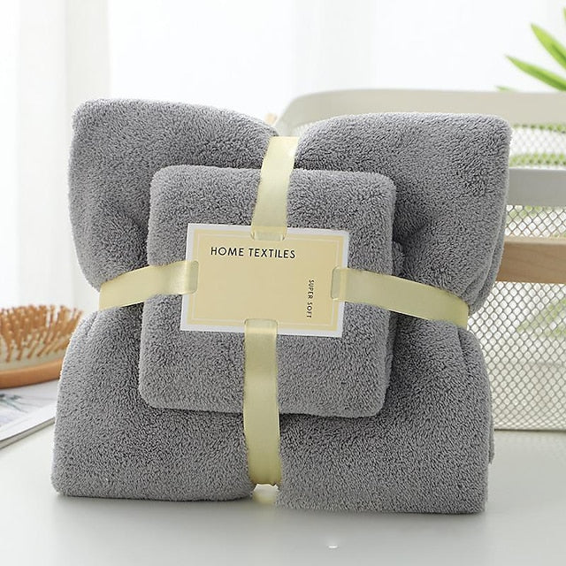 Bath Towels Set for Bathroom,Thick,Soft&Absorbent Fleece Bath Towels,1PC Bath Towel&1PC Hand Towel,Microfiber Quick Dry Bath Towel,Multipurpose Bath Sheets Towels for Bath, Gym and Spa