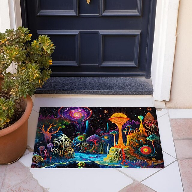 Trippy Psychedelic Monster Doormat Non-Slip Oil Proof Rug Indoor Outdoor Mat Bedroom Decor Bathroom Mat Entrance Rug Door Mat