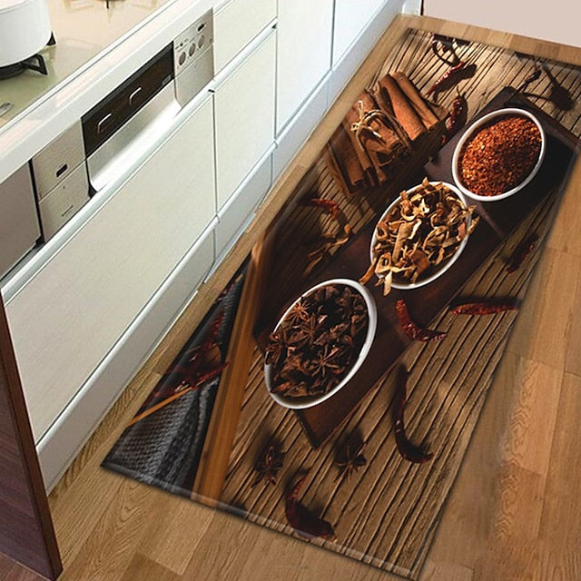 Spices Area Rug Kitchen Mat Non-Slip Oil Proof Floor Mat Livingroom Rug Indoor Outdoor Mat Bedroom Decor Bathroom Mat Entrance Rug Door Mat