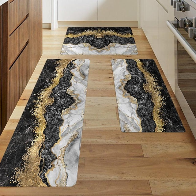 Marble Pattern Kitchen Mat Non-Slip Oil Proof Rug Indoor Outdoor Mat Bedroom Decor Bathroom Mat Entrance Rug Door Mat