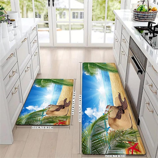 Beach View Area Rug Kitchen Rug Mat Non-Slip Oil Proof Floor Mat Livingroom Rug Indoor Outdoor Mat Bedroom Decor Bathroom Mat Entrance Rug Door Mat