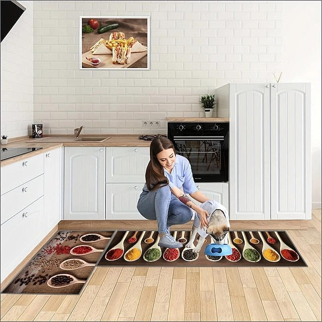 Seasoning Kitchen Mat Non-Slip Oil Proof Rug Indoor Outdoor Mat Bedroom Decor Bathroom Mat Entrance Rug Door Mat