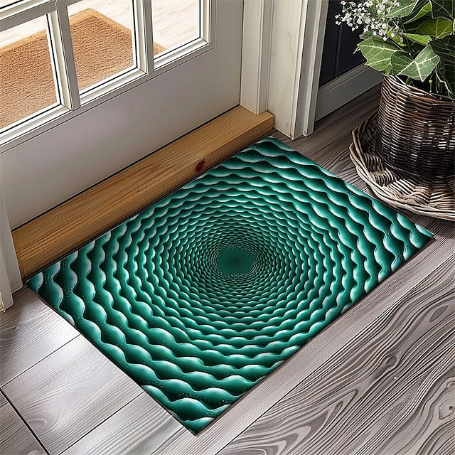 3D Vortex Doormat Kitchen Mat Floor Mat Non-Slip Area Rug Oil Proof Rug Indoor Outdoor Mat Bedroom Decor Bathroom Mat Entrance Rug Optical Illusion