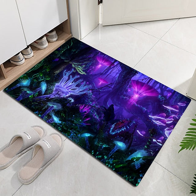 Beautiful Landscape Woods Flannel Fabric Printed Home Entrance Mattress Bathroom Mattress Mattress