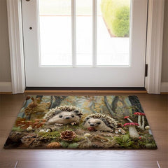 Hedgehog Forest Mushroom Doormat Kitchen Mat Floor Mat Non-Slip Area Rug Oil Proof Rug Indoor Outdoor Mat Bedroom Decor Bathroom Mat Entrance Rug