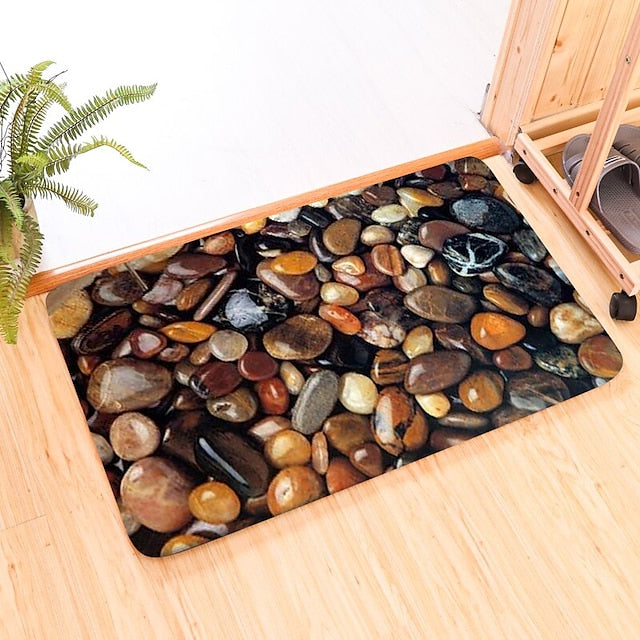 Cobblestone Pattern Door Mat Floor mats Washable Rugs Kitchen Mat Anti-Slip Non Skid Area Rug Front Livingroom Bedroom 1pc