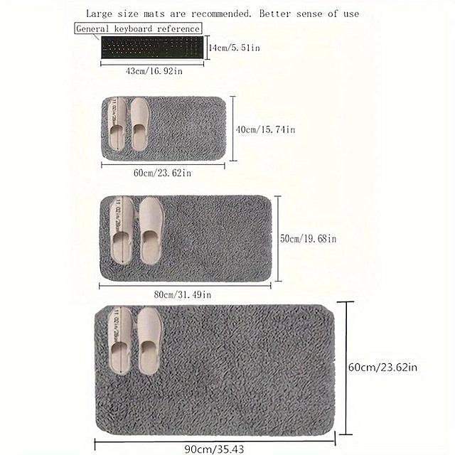 1pc Soft And Comfortable Thick Plush Bath Mat Non-slip For Bathroom, Bedroom, Living Room, Water Absorption And Anti-Slip Design Fall Decor