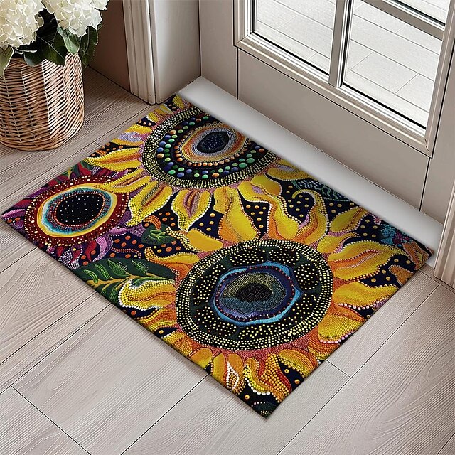 Big Sun Flowers Doormat Floor Mats Washable Rugs Kitchen Mat Non-Slip Oil Proof Rug Indoor Outdoor Mat Bedroom Decor Bathroom Mat Entrance Rug