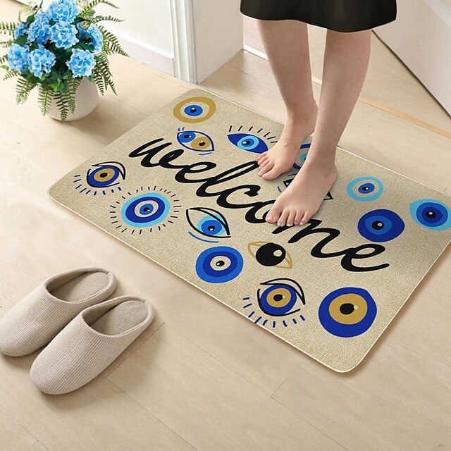 Evil Eyes Psychedelic Doormat Kitchen Mat Floor Mat Non-Slip Area Rug Oil Proof Rug Indoor Outdoor Mat Bedroom Decor Bathroom Mat Entrance Rug