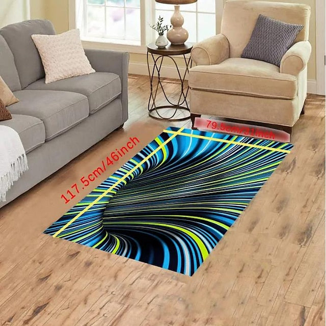 Modern Abstract 3D Vortex Area Rug Thickened Imitation Cashmere Living Room Simple Bedroom Full Bedside Blanket Sofa Home Coffee Table Non-slip Mat