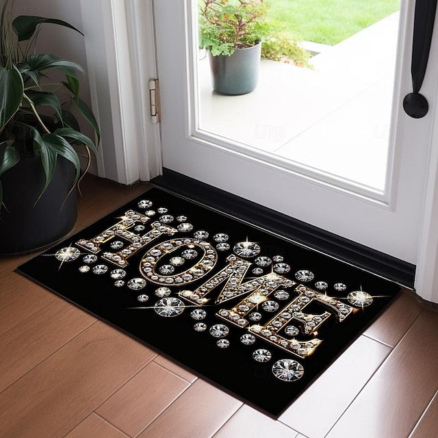 Crystal Home Doormat Floor Mats Washable Rugs Kitchen Mat Non-Slip Oil Proof Rug Indoor Outdoor Mat Bedroom Decor Bathroom Mat Entrance Rug