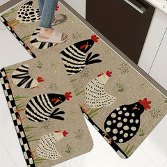 Rustic Chicken Kitchen Mat Non-Slip Rug Indoor Outdoor Mat Bedroom Decor Bathroom Mat Entrance Rug Door Mat