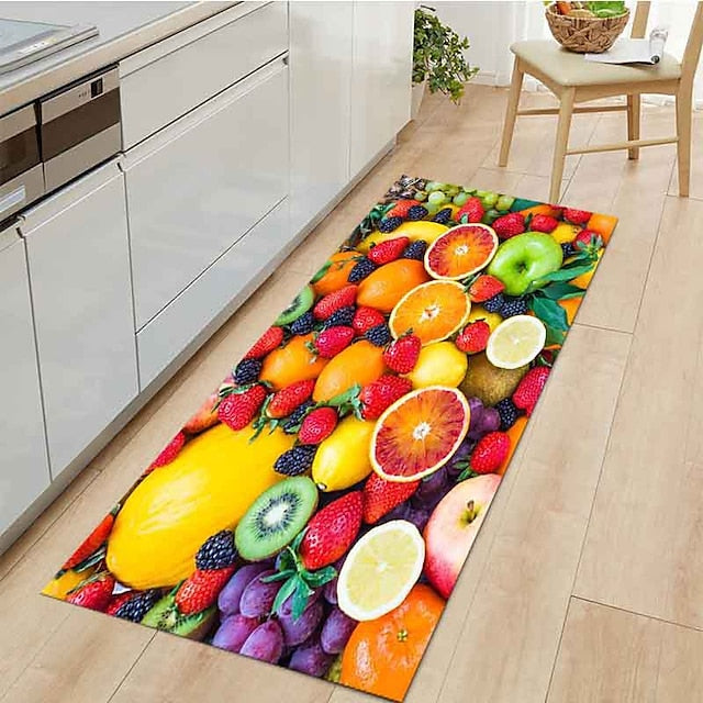 Fruits Kitchen Mat Non-Slip Oil Proof Floor Mat Rug Indoor Outdoor Mat Bedroom Decor Bathroom Mat Entrance Rug Door Mat