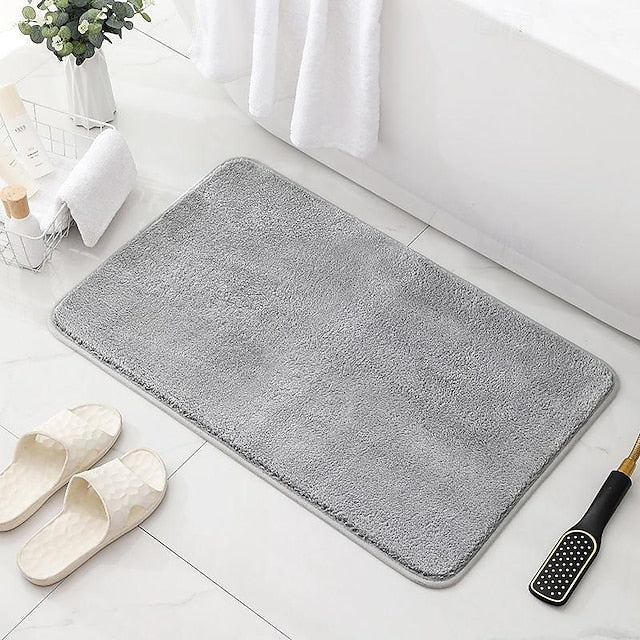 1pc Soft And Comfortable Thick Plush Bath Mat Non-slip For Bathroom, Bedroom, Living Room, Water Absorption And Anti-Slip Design Fall Decor