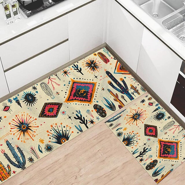 Tribal Pattern Area Rug Kitchen Mat Non-Slip Oil Proof Floor Mat Livingroom Rug Indoor Outdoor Mat Bedroom Decor Bathroom Mat Entrance Rug Door Mat