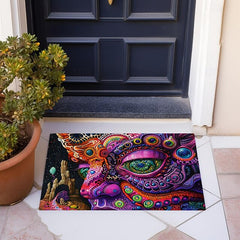 Trippy Psychedelic Monster Doormat Non-Slip Oil Proof Rug Indoor Outdoor Mat Bedroom Decor Bathroom Mat Entrance Rug Door Mat