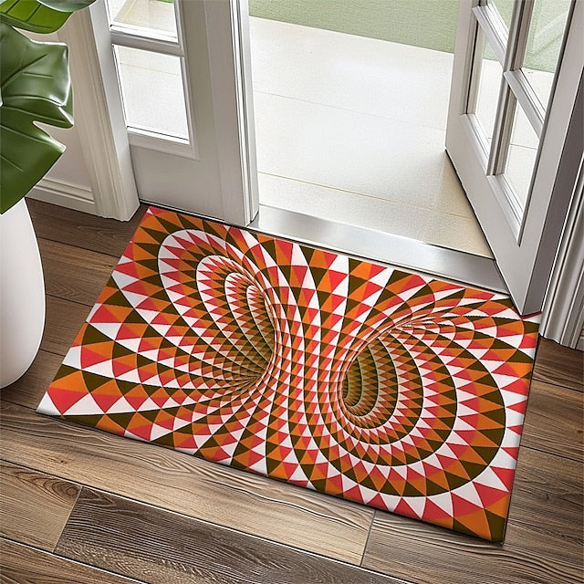 3D Vortex Doormat Kitchen Mat Floor Mat Non-Slip Area Rug Oil Proof Rug Indoor Outdoor Mat Bedroom Decor Bathroom Mat Entrance Rug Optical Illusion