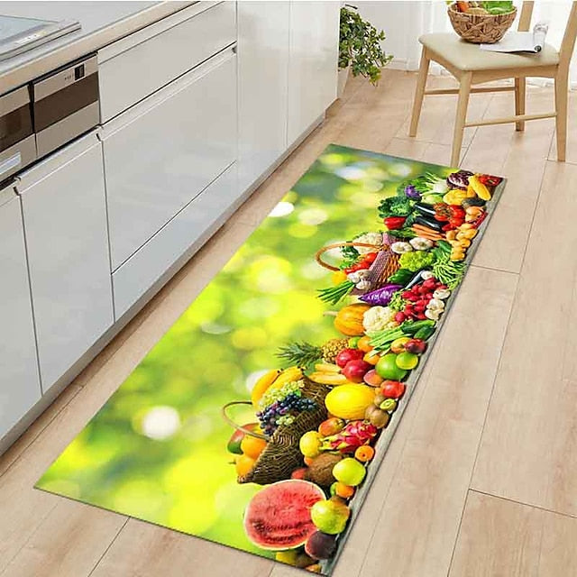 Fruits Kitchen Mat Non-Slip Oil Proof Floor Mat Rug Indoor Outdoor Mat Bedroom Decor Bathroom Mat Entrance Rug Door Mat