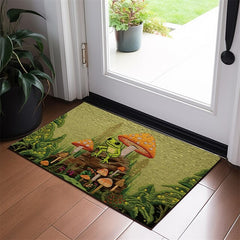 Frog Mushroom Doormat Floor Mats Washable Rugs Kitchen Mat Quilting Art Non-Slip Oil Proof Rug Indoor Outdoor Mat Bedroom Decor Bathroom Mat Entrance Rug