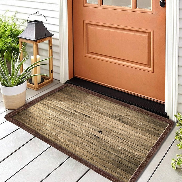 Wooden Plat Doormat Kitchen Mat Floor Mat Non-Slip Area Rug Oil Proof Rug Indoor Outdoor Mat Bedroom Decor Bathroom Mat Entrance Rug