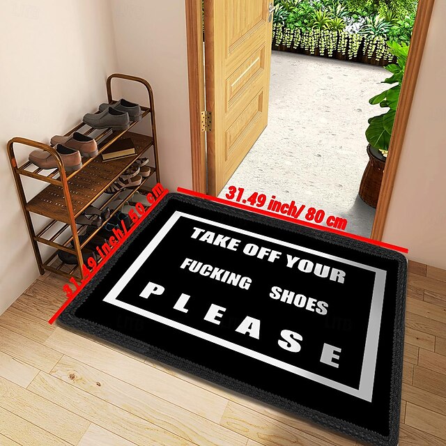 Character Words Doormat Kitchen Mat Floor Mat Non-Slip Area Rug Oil Proof Rug Indoor Outdoor Mat Bedroom Decor Bathroom Mat Entrance Rug