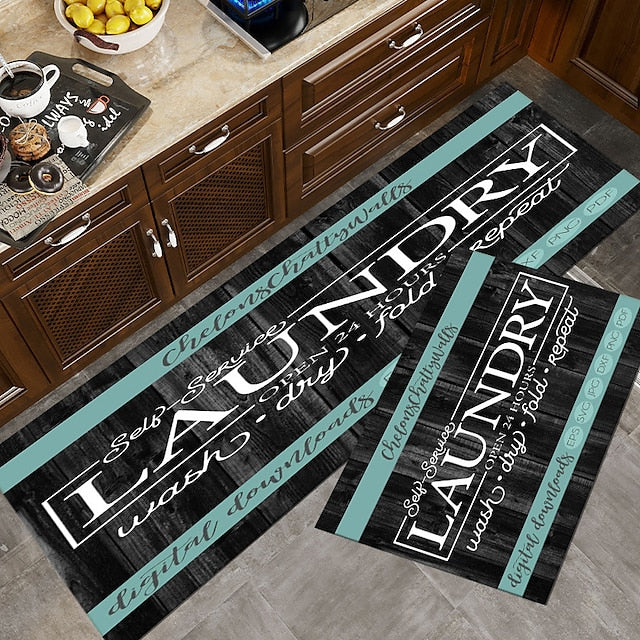 Laundry Mat Rug Kitchen Mat Non-Slip Oil Proof Rug Indoor Outdoor Mat Bedroom Decor Bathroom Mat Entrance Rug Door Mat