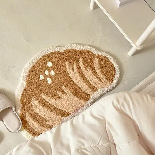 Croissant Shape Doormat Kitchen Mat Floor Mat Non-Slip Area Rug Oil Proof Rug Indoor Outdoor Mat Bedroom Decor Bathroom Mat Entrance Rug