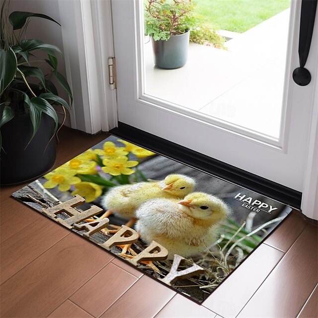 Breaking Egg Easter Doormat Floor Mats Washable Rugs Kitchen Mat Non-Slip Oil Proof Rug Indoor Outdoor Mat Bedroom Decor Bathroom Mat Entrance Rug