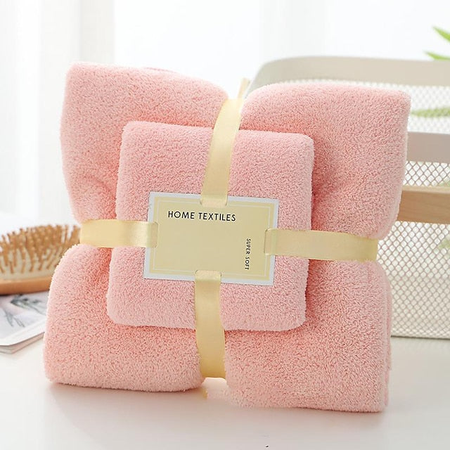 Bath Towels Set for Bathroom,Thick,Soft&Absorbent Fleece Bath Towels,1PC Bath Towel&1PC Hand Towel,Microfiber Quick Dry Bath Towel,Multipurpose Bath Sheets Towels for Bath, Gym and Spa