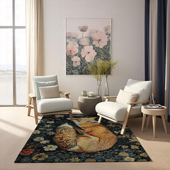 Inspired William Morris Fox Area Rug Kitchen Mat Non-Slip Oil Proof Floor Mat Livingroom Rug Indoor Outdoor Mat Bedroom Decor Bathroom Mat Entrance Rug Door Mat