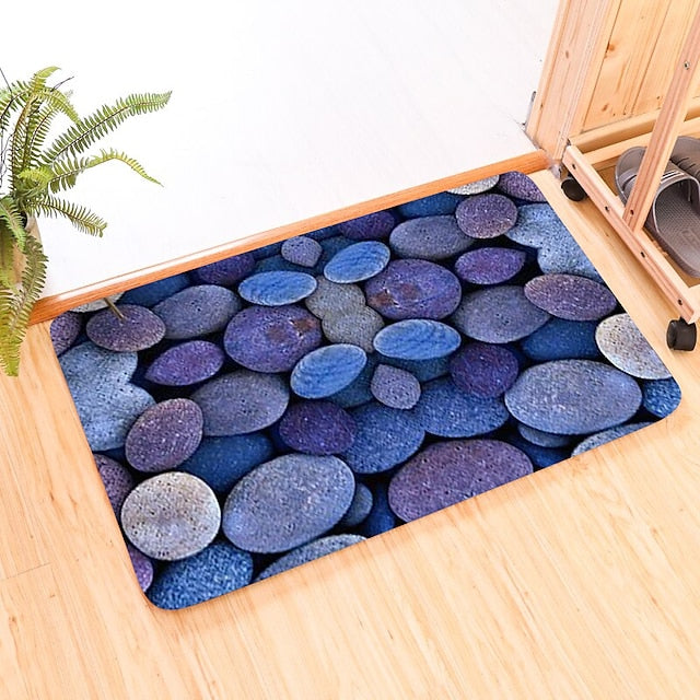 Cobblestone Pattern Door Mat Floor mats Washable Rugs Kitchen Mat Anti-Slip Non Skid Area Rug Front Livingroom Bedroom 1pc