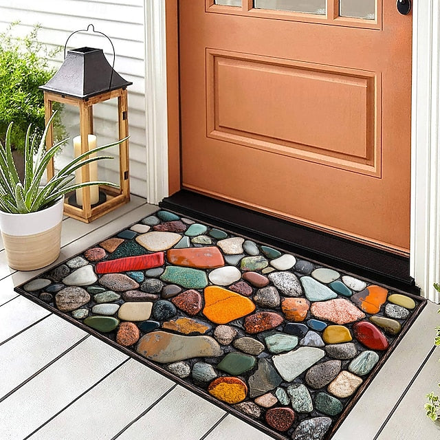 Valentine's Day Love Cobblestone Doormat Kitchen Mat Floor Mat Non-Slip Area Rug Oil Proof Rug Indoor Outdoor Mat Bedroom Decor Bathroom Mat Entrance Rug