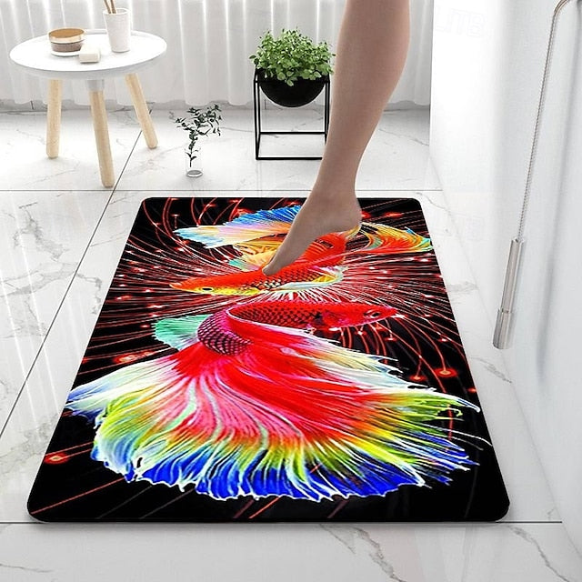 Abstract Graph Bathroom Bath Mats Creative Absorbent Bathroom Rug Diatomaceous Earth Non Slip mats