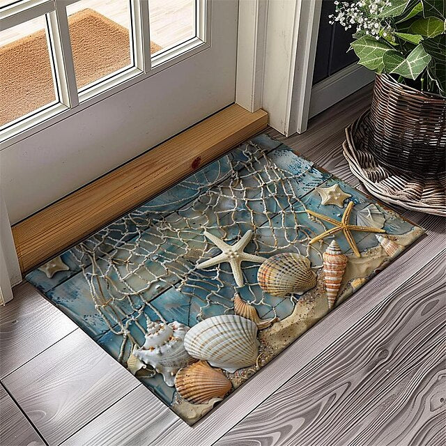 Beach Shells Doormat Kitchen Mat Floor Mat Non-Slip Area Rug Oil Proof Rug Indoor Outdoor Mat Bedroom Decor Bathroom Mat Entrance Rug