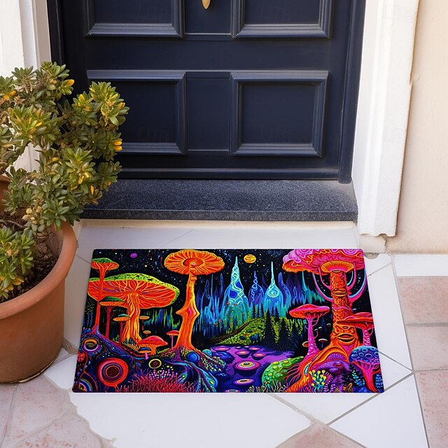 Trippy Psychedelic Monster Doormat Non-Slip Oil Proof Rug Indoor Outdoor Mat Bedroom Decor Bathroom Mat Entrance Rug Door Mat