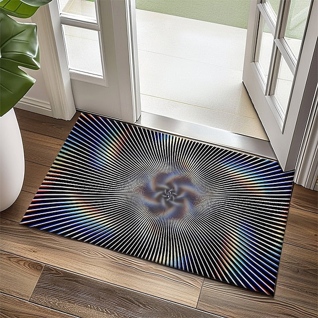 3D Vortex Doormat Kitchen Mat Floor Mat Non-Slip Area Rug Oil Proof Rug Indoor Outdoor Mat Bedroom Decor Bathroom Mat Entrance Rug Optical Illusion