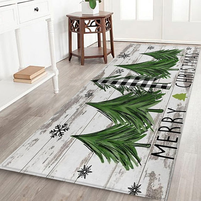 Christmas Decorations Tree Area Rug Non Slip Xmas Floor Mat Bedside Livingroom Bedroom Indoor Outdoor