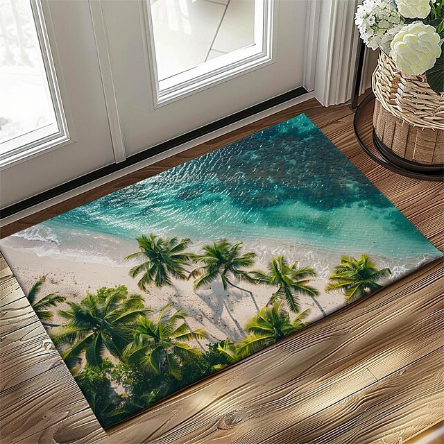 Beach View Doormat Kitchen Mat Floor Mat Non-Slip Area Rug Oil Proof Rug Indoor Outdoor Mat Bedroom Decor Bathroom Mat Entrance Rug