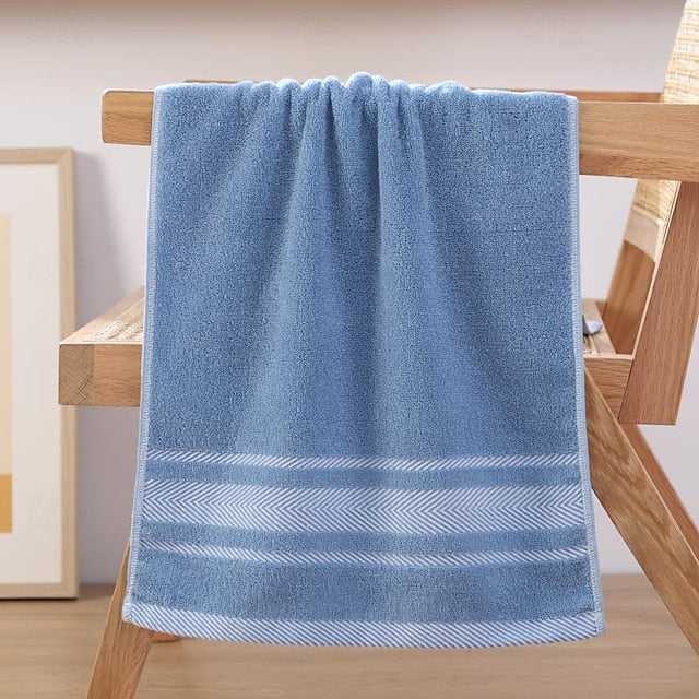 100% Cotton 34*74cm Absorbent Face Towels,Thickened Men's Couple Cotton Towels, Highly Absorbent Towels For Bathrooms, Gyms, Hotels And Spas, Solid Color Bath Towel