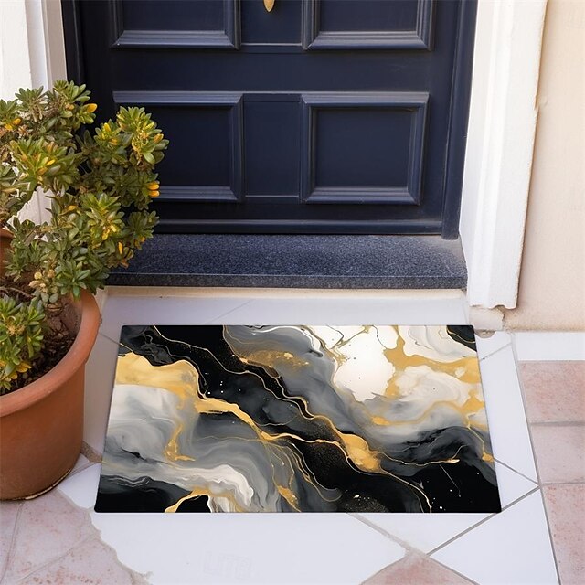 Marble Pattern Doormat Floor Mats Washable Rugs Kitchen Mat Non-Slip Oil Proof Rug Indoor Outdoor Mat Bedroom Decor Bathroom Mat Entrance Rug