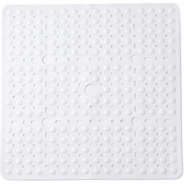 Shower Mats Rubber Shower Mat with Drain Hole - Non-Slip Bathtub Mat for Bathroom, Anti-Mildew, Quick-Drying, Comfortable and Safe for Kids and Elderly