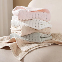 Japanese And Korean Muji Style Cotton Gauze Gift Towel Waffle Soft, Breathable And Absorbent Adult Face Towel