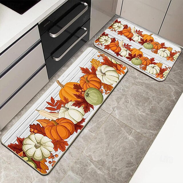 Autumn Pumpkin Truck Area Rug Kitchen Mat Non-Slip Oil Proof Floor Mat Livingroom Rug Indoor Outdoor Mat Bedroom Decor Bathroom Mat Entrance Rug Door Mat