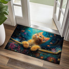 Kitty Fur Doormat Kitchen Mat Floor Mat Non-Slip Area Rug Oil Proof Rug Indoor Outdoor Mat Bedroom Decor Bathroom Mat Entrance Rug