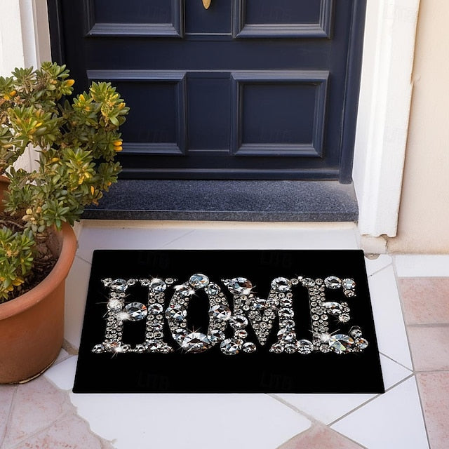 Crystal Home Doormat Floor Mats Washable Rugs Kitchen Mat Non-Slip Oil Proof Rug Indoor Outdoor Mat Bedroom Decor Bathroom Mat Entrance Rug