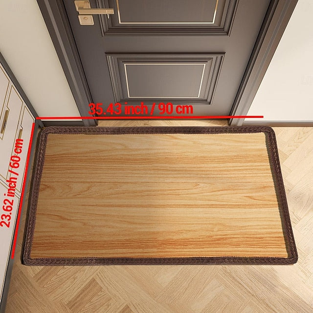 Wooden Plat Doormat Kitchen Mat Floor Mat Non-Slip Area Rug Oil Proof Rug Indoor Outdoor Mat Bedroom Decor Bathroom Mat Entrance Rug