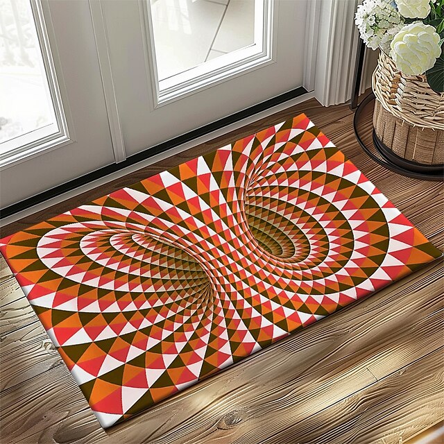 3D Vortex Doormat Kitchen Mat Floor Mat Non-Slip Area Rug Oil Proof Rug Indoor Outdoor Mat Bedroom Decor Bathroom Mat Entrance Rug Optical Illusion