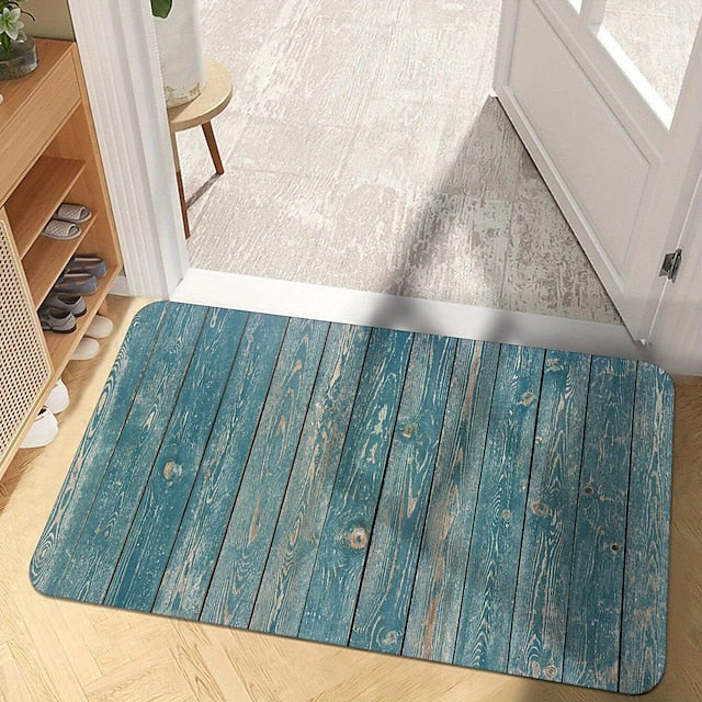 Wood Pattern Kitchen Mat Non-Slip Oil Proof Rug Indoor Outdoor Mat Bedroom Decor Bathroom Mat Entrance Rug Door Mat