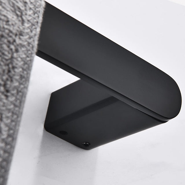 Bathroom Accessory Stainless Steel Include Robe Hook, Towel Bar, Towel Holder, Toilet Paper Holder with Shelf for Phone and Wash Supplies, Matte Black Bathroom